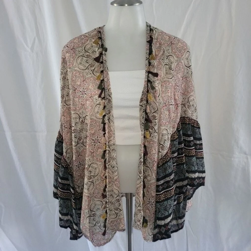 Mystree Chiffon Tassel Kimono